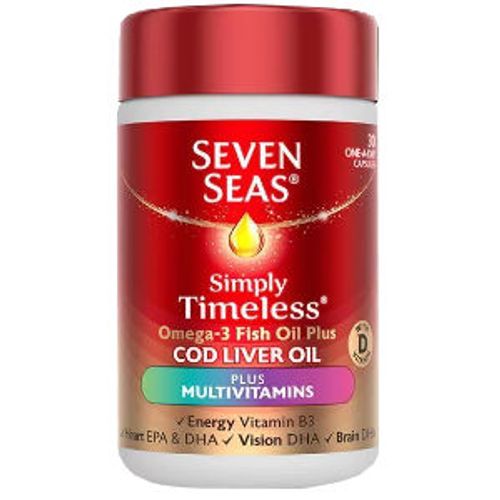 Seven Seas Simply Timeless Omega-3 & CLO + Multivits Caps Pack of 30