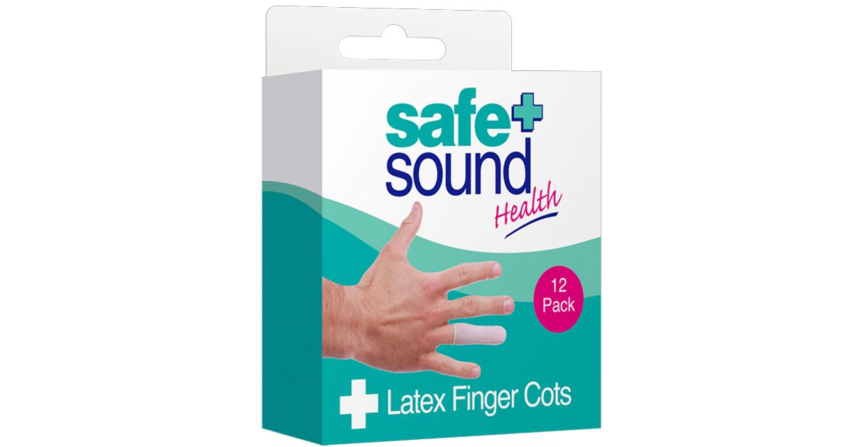 Safe & Sound Latex Finger Cots Pack of 12