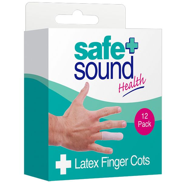 Safe & Sound Latex Finger Cots Pack of 12