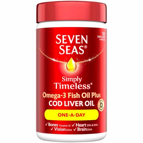 Seven Seas Simply Timeless Omega 3 Fish Oil + CLO Pack of 120