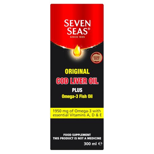 Seven Seas Original Cod Liver Oil Plus Omega 3 Fish Oil 300ml