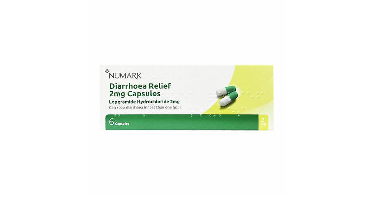 Numark Diarrhoea Relief (Loperamide 2mg) Capsules Pack of 6