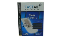 Fastaid Plasters Clear Pack of 24