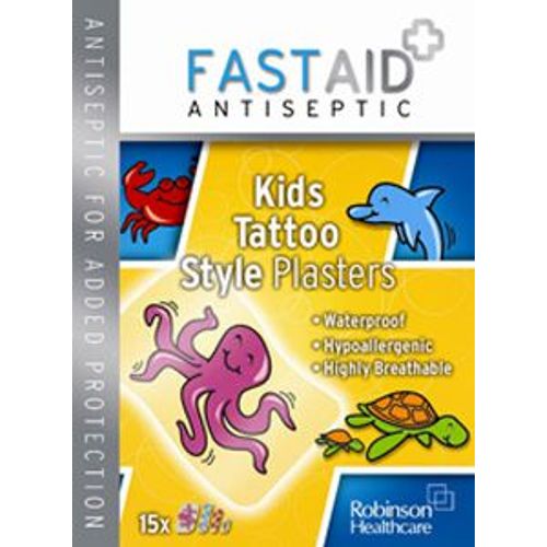 Fastaid Plasters Kids Tattoo Pack of 15