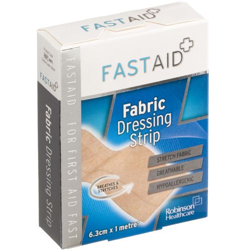 Fastaid Plasters Fabric Dressing Strip 6.3cm x 1m