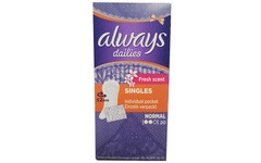 Always Dailies Liners Fresh Scent Wrapped Pack of 20