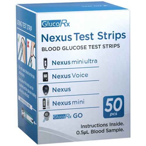 GlucoRx Nexus Blood Glucose Test Strips Pack of 50