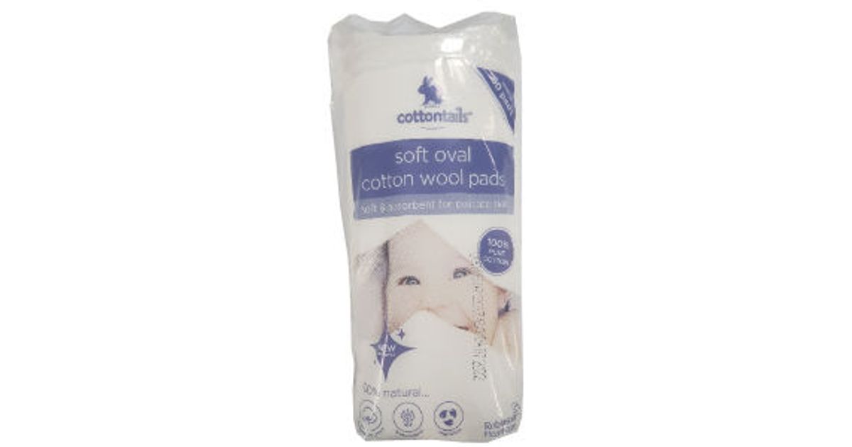 Cottontails Soft Oval Cotton Wool Pads Pack of 60