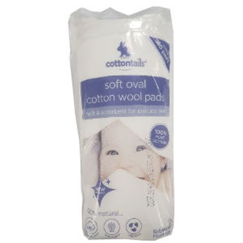 Cottontails Soft Oval Cotton Wool Pads Pack of 60