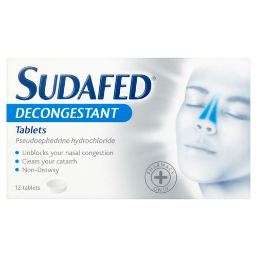 Sudafed Decongestant tablets Pack of 12