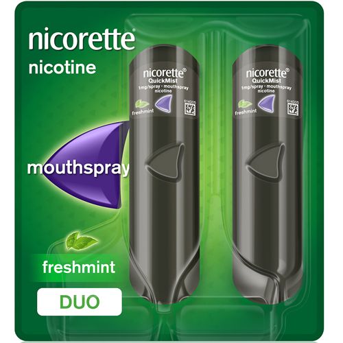 Nicorette® Quickmist Fresh Mint 1mg/Spray Mouth Spray Nicotine 2x150 Sprays (Stop Smoking Aid)