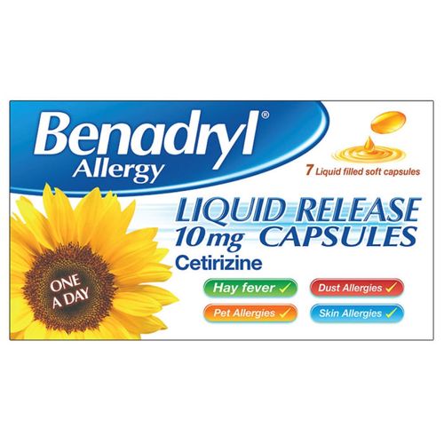 Benadryl Allergy Liquid Release 10mg Pack of 7