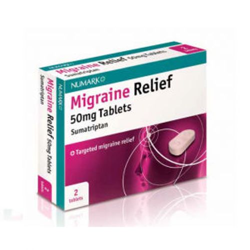 Numark Migraine Relief 50mg Sumatriptan Tablets Pack of 2