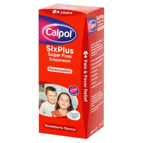 Calpol SixPlus Sugar Free Suspension Strawberry Flavour 6+ Years 200ml
