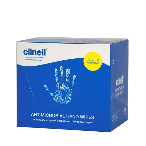 Clinell Antibacterial Hand Wipe Pack of 100