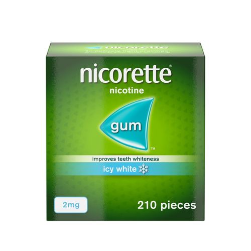 Nicorette® Icy White 2mg Gum Nicotine 210 Pieces (Stop Smoking Aid)