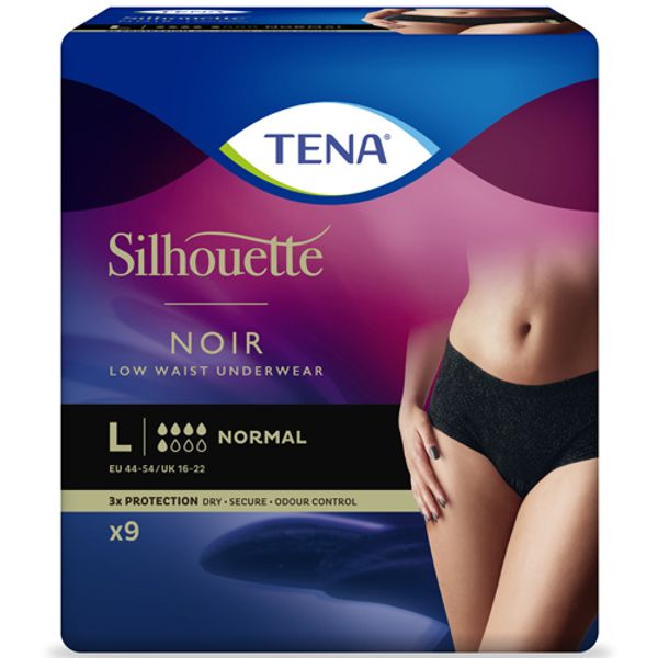 TENA Silhouette Noir Normal Underwear Large Pack of 9