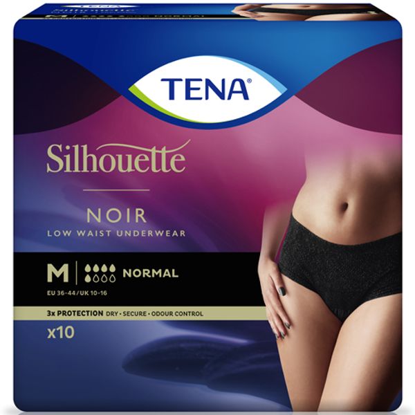 TENA Silhouette Noir Normal Underwear Medium Pack of 10