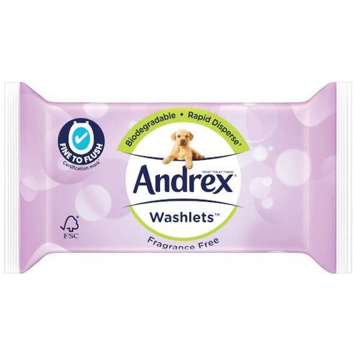 Andrex Washlets Fragrance Free Pack of 36