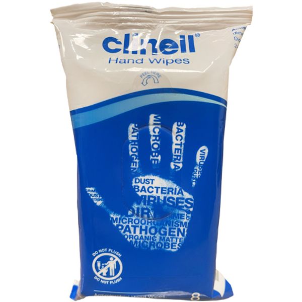 Clinell Antimicrobial Hand Wipes Pack of 8