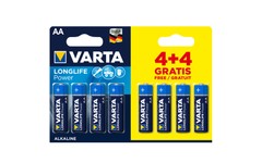 Varta Longlife Power AA Batteries Pack of 8