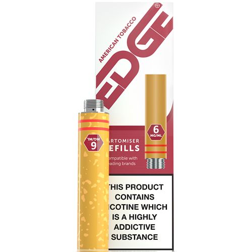 EDGE Cartomiser Refills 6mg American Tobacco Flavour Pack of 3