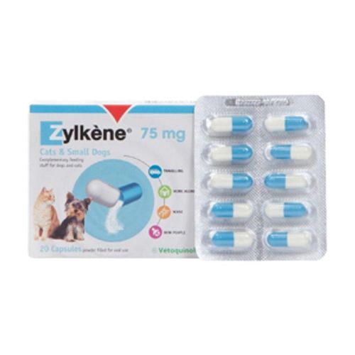 Zylkene Capsules for Cats and Small Dogs 75mg Pack of 20