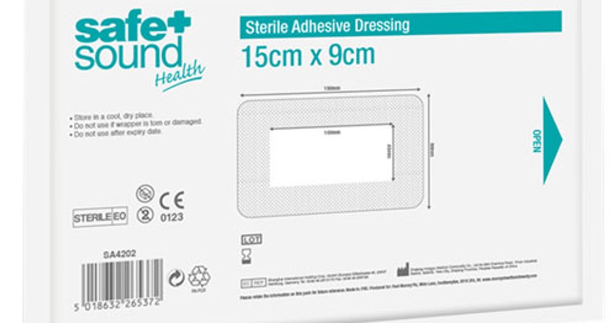 Safe & Sound Sterile Adhesive Dressing 15cm x 9cm