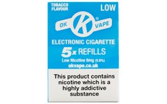 OK Vape Refills Low Strength Tobacco Flavour Pack of 5