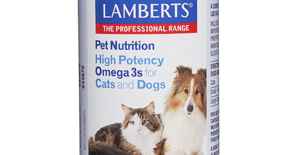 Lamberts Pet Nutrition Omega 3 Capsules for Cats and Dogs Pack of 120