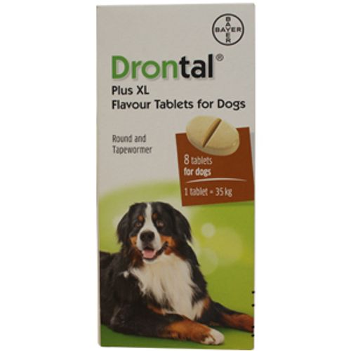 Drontal Plus XL Tablets for Dogs Pack of 8
