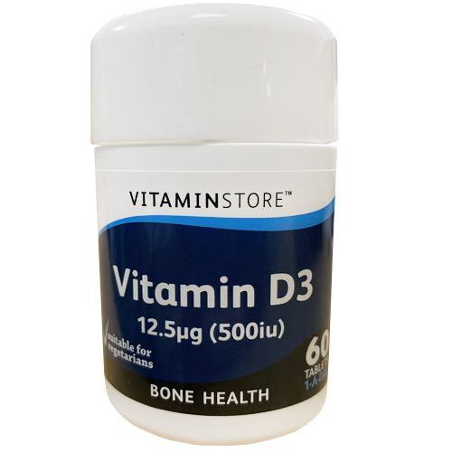 Vitamin Store Vitamin D3 12.5ug (500iu) Tablets Pack of 60