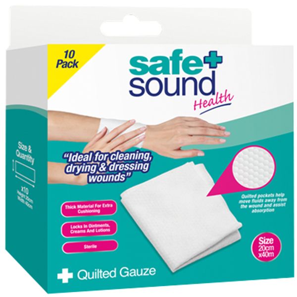 Safe & Sound Quilted Gauze Pads Pack of 10