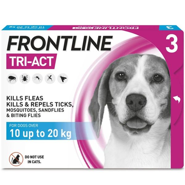 Frontline Tri-Act Spot On Medium Dogs Pipettes Pack of 3