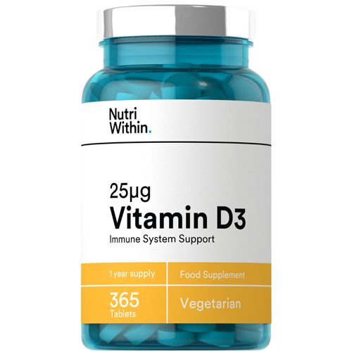 Nutri Within Vitamin D3 25ug Tablets Pack of 365